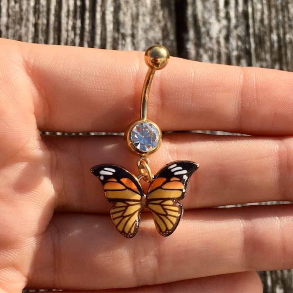 Monarch Butterfly Belly Button Ring
